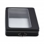 custom logo clear top metal box small rectangular tin container supplier