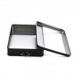 custom logo clear top metal box small rectangular tin container supplier