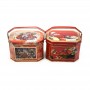Cutomized traditional octangular box vintage metal food tin container with handle