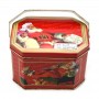 Cutomized traditional octangular box vintage metal food tin container with handle