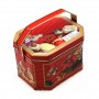 Cutomized traditional octangular box vintage metal food tin container with handle