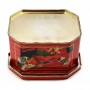 Cutomized traditional octangular box vintage metal food tin container with handle