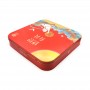 China custom printing 15" large square tin container with hinged lid