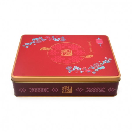 custom gift packaging boxes metal mooncake tin rectangular musang king mooncake tin box factory