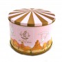 Vintage merry go round music tin can round musical cookie tin rotating carrousel tin box