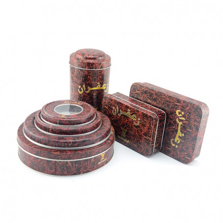 Bulk Personalized Printing Metal Containers Rectangular Saffron Tin Box With Window
