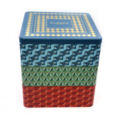 Customized cosmetics storage outdoor container 3 layer metal tin box with handle