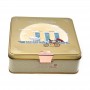 square tin box with lock