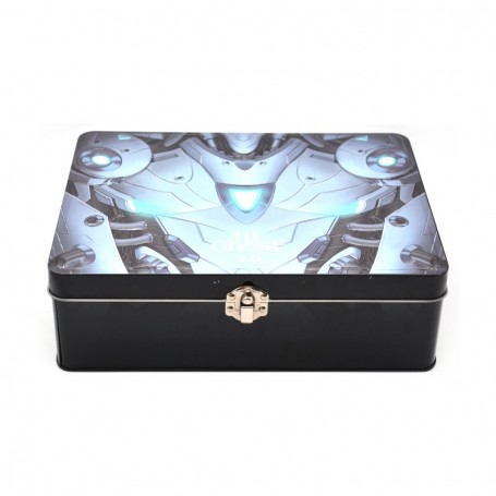 Wholesale medium size desktop storage tin box with lock