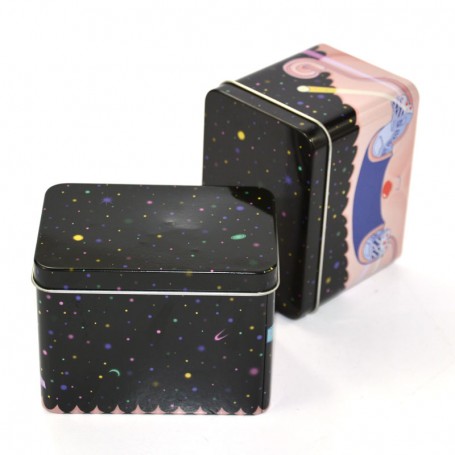 Bespoke Empty Pink Makeup Metal Box Rectangular Tin Box Cosmetic Tin Package