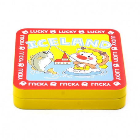 Square empty cookie tin box candy tin box cartoon print gift box