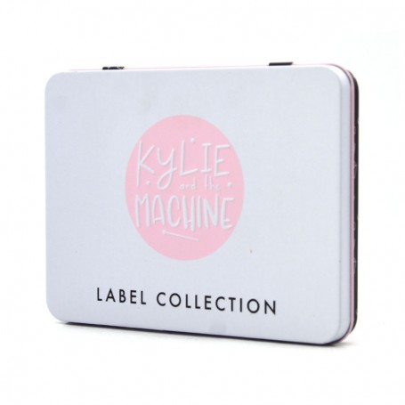 White empty small tin box with hinged lid