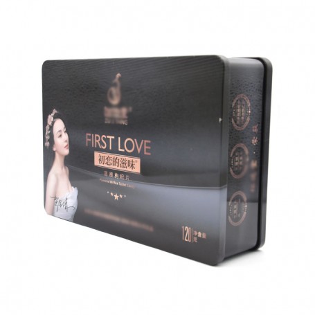 Portable Rectangular Metal Storage Box Cosmetic Tin Box with Lid