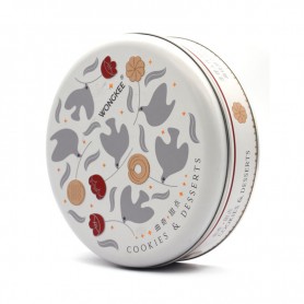 Wholesale Empty Cookie Tin Box Round Candy Tin Box Printed Gift Box Cookie Container
