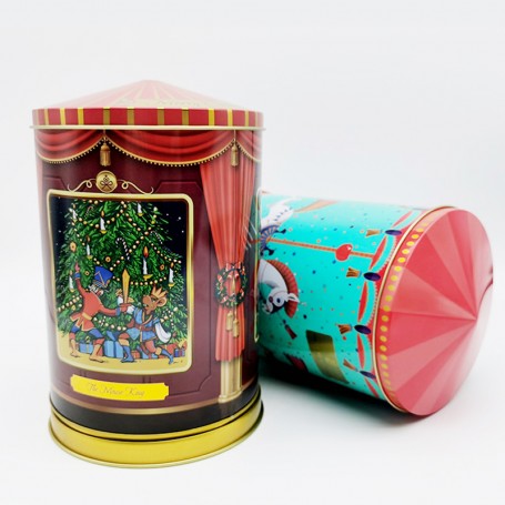 Wholesale empty carousel music tin box with lid