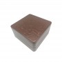 Brown rectangular empty tin container, gift chocolate tin box
