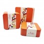 Wholesale tin container with lid, festive cookie tin, rectangular metal box