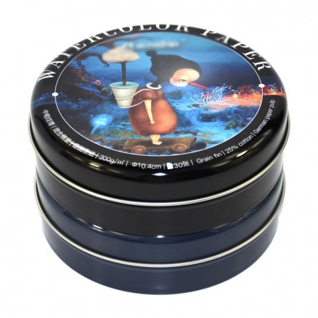 Bespoke Empty Small Round Shape Watercolor Storage Tin Box