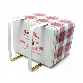 Christmas Tin Gift Box Metal Biscuit Box Candy Storage Container Tinplate Gift Box With Lid