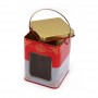 Rectangular empty candy tin box with transparent window