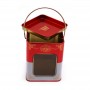 Rectangular empty candy tin box with transparent window