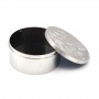 Silver Metal Tin - Large Container, Chocolate Tin, Cookie Tin, Pencil Box, 5.9x2.5 Inches