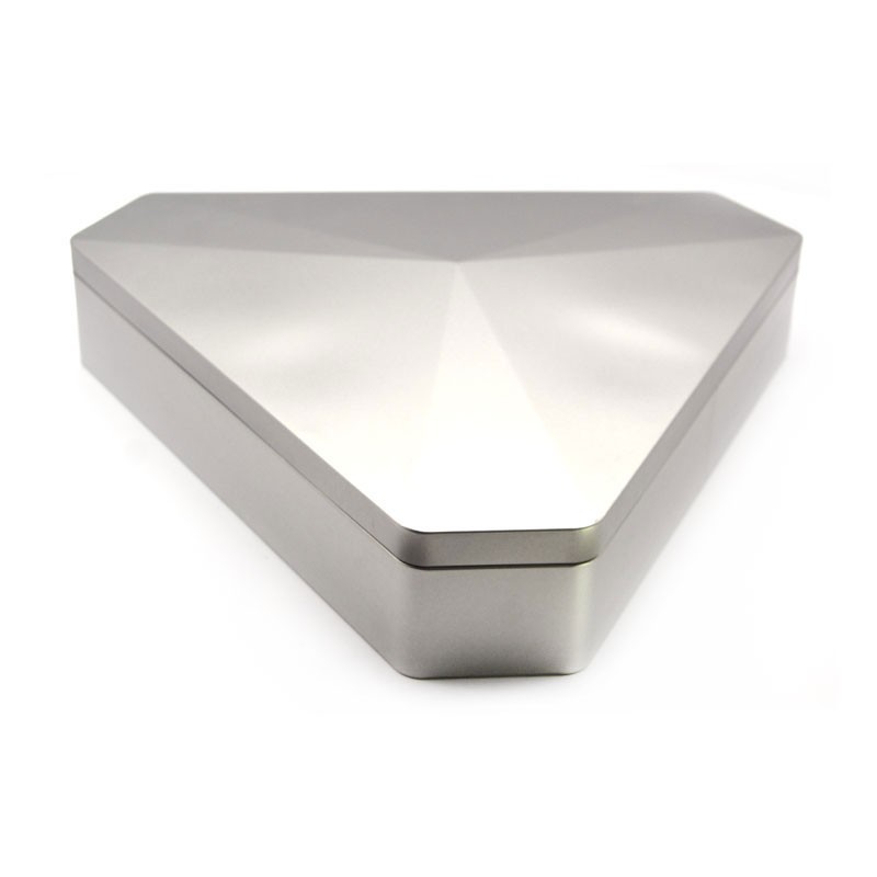 Wholesale 8oz Empty Triangle Silver Metal Tin Box