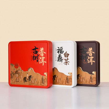 Caja de lata de té