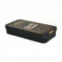 Fashionable Rectangular Black Printed Power Bank Tin Box
