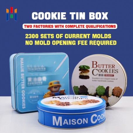 Kotak Tin Kuki Bercetak Tersuai