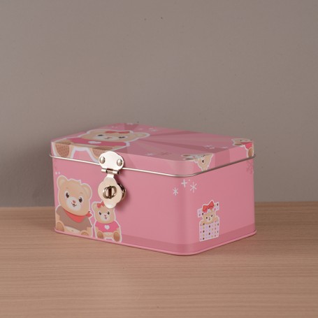Hinged Lid Lock Tin Box