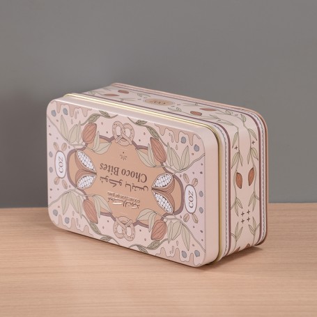 Emballage en boîte métallique rectangulaire de qualité alimentaire