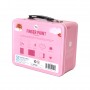 Customized pink lunch tin box with lock