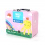 Rectangular Tin Metal Gift Tin Box Handle Lunch Tin with Lock