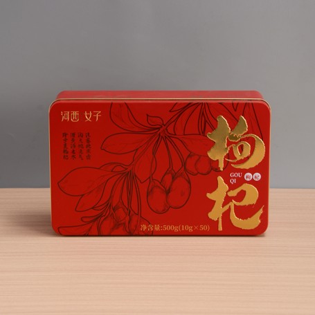 Caixa de lata retangular para alimentos impressa personalizada