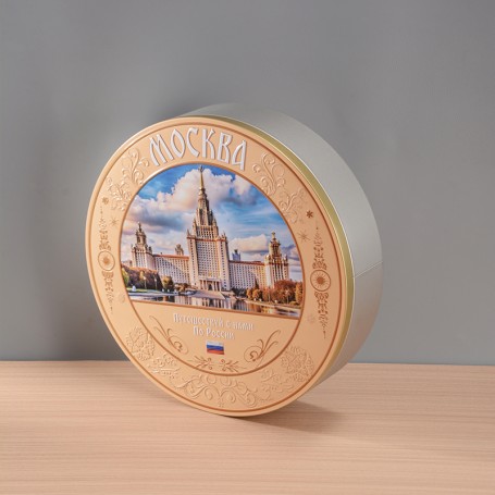 Индивидуальная круглая жестяная коробка для печенья