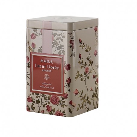 Lata de té cuadrada para regalo con impresión personalizada