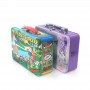 Small Rectangular Hinged Lid Lunch Tin Box With Handle For Children