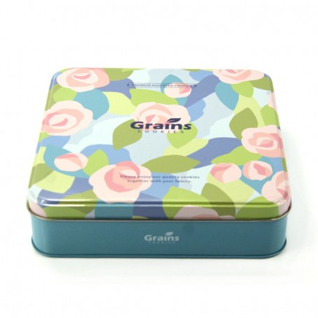 Custom Logo Square Cookie Tin Can