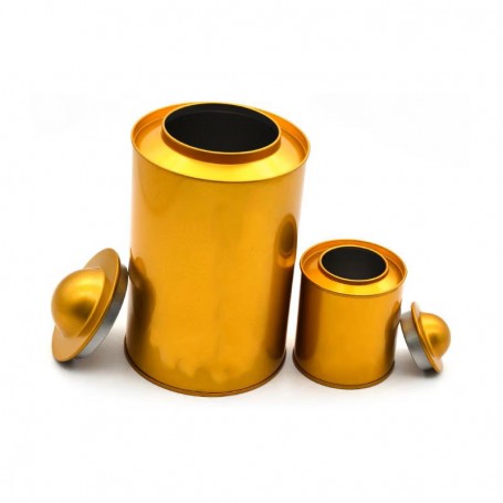 Boîte de rangement ronde en métal pour thé