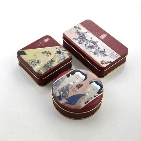 Bekas Kotak Tin Kuki Bercetak Tersuai