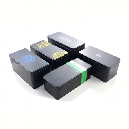 Contenedor de hojalata rectangular de metal con impresión personalizada