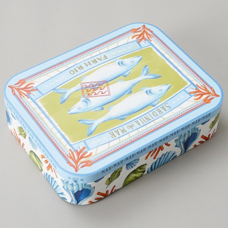 Embalagem de lata de metal retangular impressa personalizada