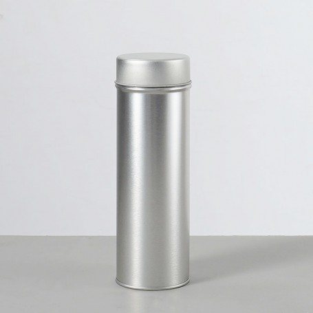 Emballage personnalisé de boîte de conserve ronde argentée