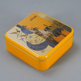 emballage en boîte métallique carrée imprimée personnalisée