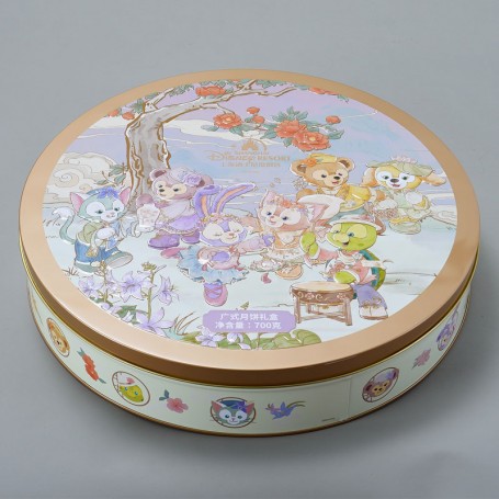 Custom printed round food tin box packaging