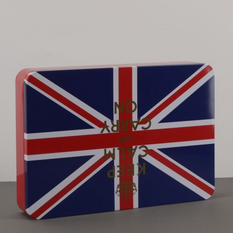 emballage en boîte métallique rectangulaire imprimée sur mesure