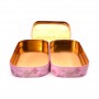 Rectangular double layer colorful gift biscuit tin box
