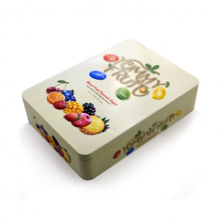 Custom rectangular fruit candy tin box