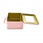 Handle with pink window girl storage metal box